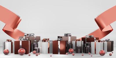 Neujahr und Weihnachten Hintergrundband und Geschenkbox Hintergrund Geburtstag und Valentinstag foto