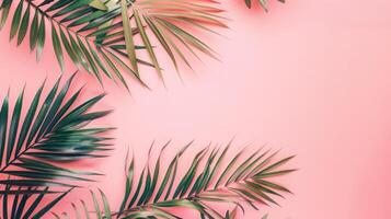 tropisch Palme Blätter auf Pastell- Hintergrund foto
