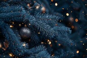 Weihnachten Baum und Beleuchtung, Neu Jahr Hintergrund foto