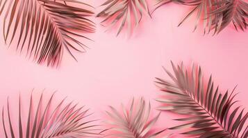 tropisch Palme Blätter auf Pastell- Hintergrund foto