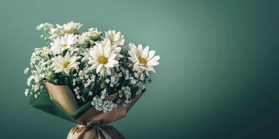 Grün Blume Strauß Anordnung Geschenk, ai foto