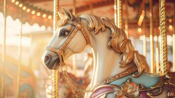 Karussell Pferd im Amüsement Park Karneval, ai foto