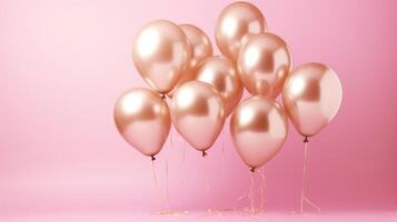 Rosa und Gold Luftballons zum Party und Feier, ai foto