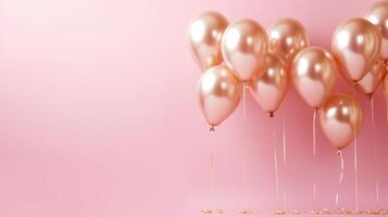 Rosa und Gold Luftballons zum Party und Feier, ai foto