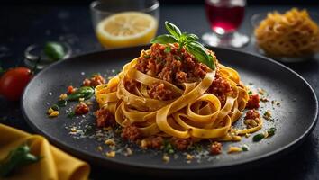 Tagliatelle Bolognese ist köstlich foto