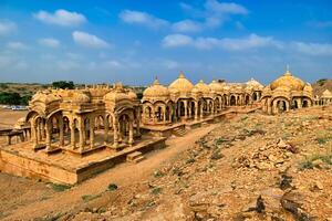bada bagh Kenotaphe Hindu Grab Mausoleum . Jaisalmer, Rajasthan, Indien foto