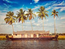 Hausboot auf Kerala Backwaters, Indien foto