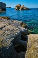 berühmt sarakiniko Strand auf milos Insel im Griechenland foto