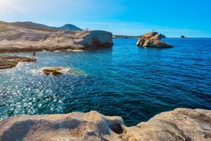 berühmt sarakiniko Strand auf milos Insel im Griechenland foto