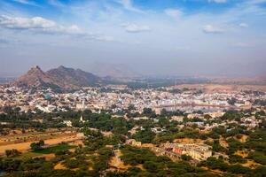 heilig Stadt Pushkar. Rajasthan, Indien foto