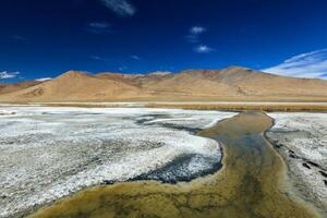 tso Kar See im Himalaya, Ladakh, Indien. foto