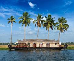 Hausboot auf Kerala Backwaters, Indien foto