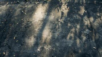 ein von oben nach unten Fotografie von ein schmutzig Auffahrt mit ein Beton Textur. foto