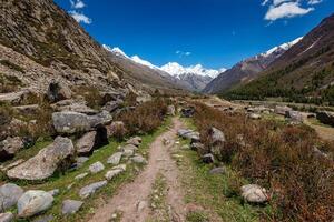alt Handel Route zu Tibet von sangla Schlucht. Himachal Pradesch, Indien foto