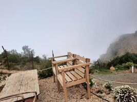 atemberaubend natürlich Schönheit von abha im Saudi Arabien im das Sommer- Jahreszeit. hoch Berge, Grün, niedrig Wolken und Nebel sind das Schönheit von abha. foto