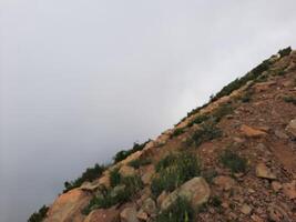 atemberaubend natürlich Schönheit von abha im Saudi Arabien im das Sommer- Jahreszeit. hoch Berge, Grün, niedrig Wolken und Nebel sind das Schönheit von abha. foto