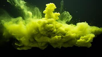 Grün Acryl Farben und Tinte im Wasser. abstrakt Hintergrund. foto