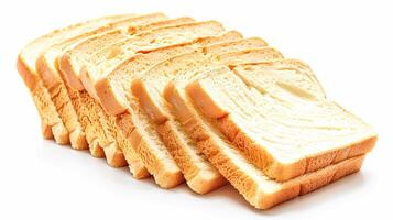 frisch geschnitten Brot isoliert auf Weiß Hintergrund, Backen Waren und Supermarkt Verpackung, Bauernhof Geschäft organisch gebacken Brot foto