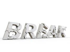 brechen 3d gebrochen Schriftart foto