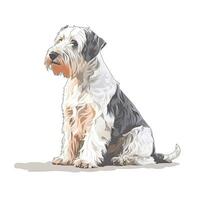 Sanft Pastell- sealyham Terrier Aquarell Gemälde foto