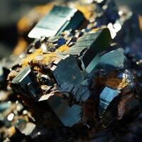 Mineral Stein Pyrit. generativ ai foto