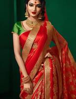 High-Fashion Saree Katalog Foto-Shooting foto