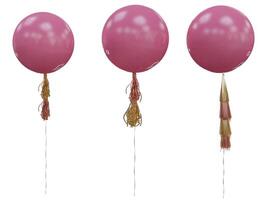 bunt Luftballons isoliert zum Konzept von glücklich Geburt Tag im Sommer- und Hochzeit, Flitterwochen Party Geburtstag Party Feier. 3d Rendern foto