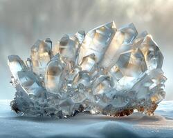 kristallin Struktur von Frost auf Glas foto