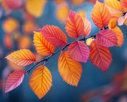 Nahansicht von mehrfarbig Herbst Laub foto