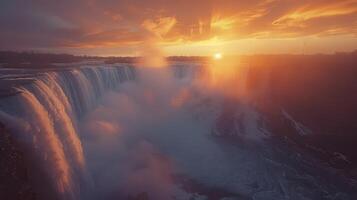 Sonnenuntergang Über Niagara Stürze foto