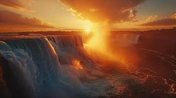 Sonnenuntergang Über Niagara Stürze, Niagara Stürze, Niagara Stürze, Niagara Stürze, foto