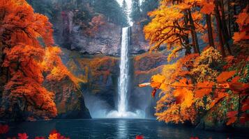 Herbst Wasserfall Hintergrund hd Hintergrund foto