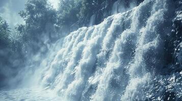 ein Wasserfall ist gezeigt im das Wasser foto