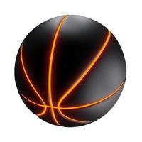 realistischer schwarzer Basketball isoliert auf weißem Hintergrund foto