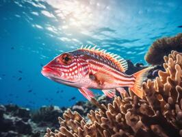 Fisch ist Schwimmen unter das Koralle Riff foto