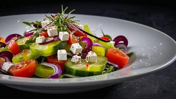 griechisch Salat im ein Restaurant foto