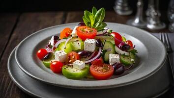 griechisch Salat im ein Restaurant foto