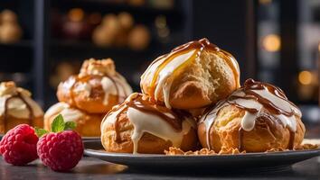 köstlich appetitlich Profiteroles elegant foto