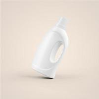 3D-Rendering leere weiße kosmetische Plastikflasche mit Tropfergriff auf grauem Hintergrund isoliert. fit für Ihr Mockup-Design. foto