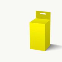 3D-Darstellung gelb hängen Slot Verpackungsbox isoliert auf weißem Hintergrund. passend für Ihr Projektelementdesign. foto