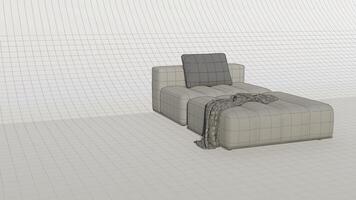 3d Rendern Samt Sofa Beige foto