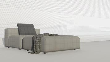 3d Rendern Samt Sofa Beige foto