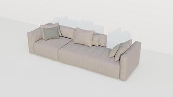 3d Rendern Sofa auf Weiß Hintergrund foto