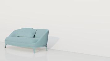 3d Rendern modern minimalistisch Blau Sofa foto