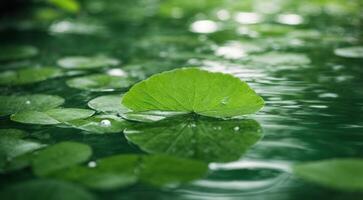 das Lotus Blatt im das Teich foto