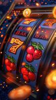 Slot Maschine Gewinnt das Jackpot 777 im Kasino foto
