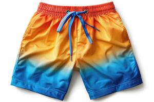 Schwimmen kurze Hose. Farbe Sommer- kurze Hose isoliert auf Weiß Hintergrund. foto