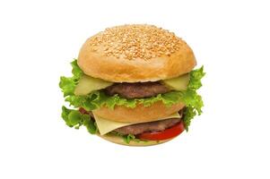 Cheeseburger auf das Weiß Hintergrund foto