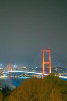 Bosporus Brücke Aussicht beim Nacht. Besuch Istanbul Konzept Foto