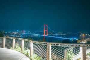 Istanbul Hintergrund Foto. Bosporus Brücke Aussicht von Abonnieren foto